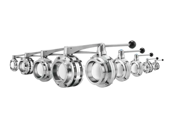 FDA ISO/DIN Handle Clamp Sanitary Three Piece Aseptic Stainless Steel Butterfly Valve
